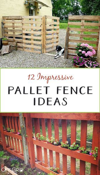 12 Impressive Pallet Fence Ideas Anyone Can Build - Off Grid World Pallet Privacy Fences, Pallet Fence Ideas, Pallet Fences, Pallet Fence Diy, Wood Pallet Fence, Diy Backyard Fence, Diy Garden Fence, Cheap Fence, Pallet Fence