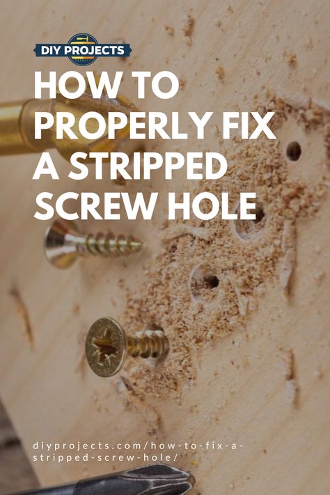 How To Fix A Stripped Screw, How To Tighten Loose Screws, How To Fix Stripped Screw Holes In Wood, How To Fix A Stripped Screw Hole, Stripped Screw Hacks, Stripped Screw Hole, Stripped Screw, Rat Poison, Old Wood Doors