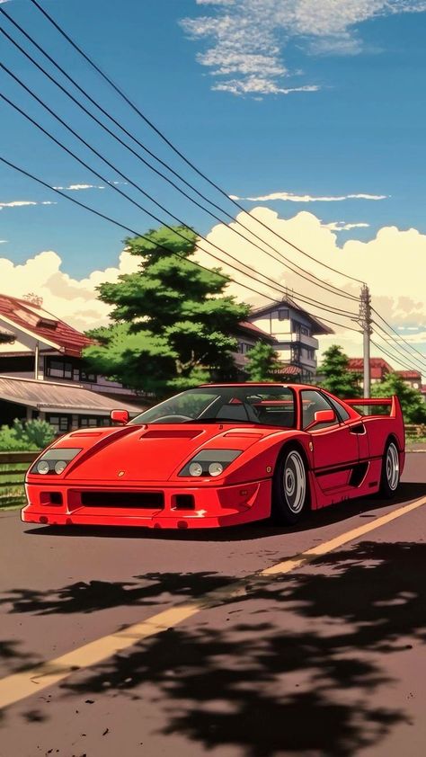 Jdm Wallpaper, Cool Car Drawings, Best Jdm Cars, Car Artwork, Cool Car Pictures, Ferrari F40, Street Racing Cars, Car Illustration, Street Racing