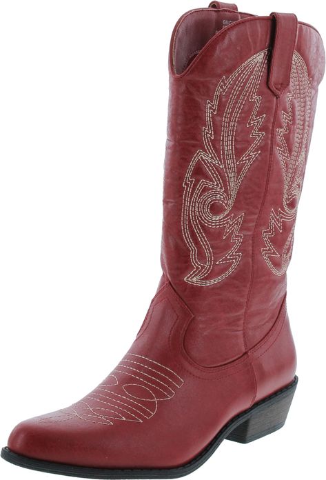 PRICES MAY VARY. 100% Synthetic Rubber sole I Love Boots, Ked Boots, Red Cowboy Boots Outfit, Mexican Boots, Senior Portrait Outfits, Red Cowgirl Boots, Leather Boots For Women, Cowboy Boots For Women, Cowgirl Boots Outfit