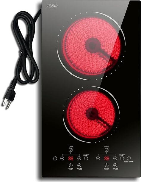 Amazon.com: 2 Burner Electric Cooktop 110v, 120v Plug In Electric Stove Top, 12 Inch Built-in Radiant Electric Stove, Electric Ceramic Cooktop with Safety Lock, Timer, Over-Temperature Protection : Appliances 36 Inch Electric Cooktop, Portable Electric Stove, Everhot Electric Stove, Ceramic Cooktop, Electric Cooktop, Electric Stove, Kitchen Equipment, Stove Top, Electricity