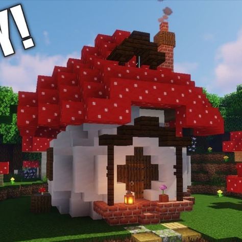 Mushroom in Minecraft suck! You only have two types of mushrooms and they almost look identical, just with different colors and heights. So how about this custom mushroom house where you can actually live inside? Let's gather some mushroom stems, red mushrooms, and some dark oak wood! Mushroom In Minecraft, Minecraft Mushroom House Tutorial, House Ideas For Minecraft, Minecraft Mushroom House, Minecraft Mushroom, Minecraft Wall Designs, Ideas For Minecraft, Types Of Mushrooms, Minecraft Wall