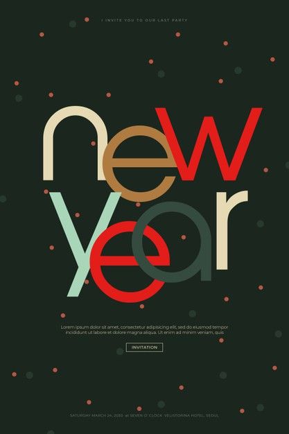 New Years Eve Design Graphic, Minimal Christmas Graphic Design, Happy New Year 2024 Cards, Happy New Year Design Poster, New Year Cards 2024, New Year Email Design, New Year Card 2024, Happy New Year Poster Graphics, New Years Graphic Design