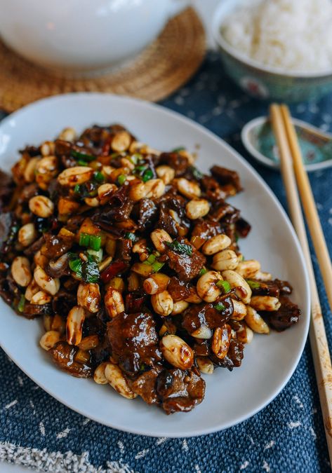 Kung Pao Beef - The Woks of Life Peking Beef Recipe, Beef Kung Pao, Kung Pao Beef Bowl, Ponzu Beef Bowl, Kung Pao Beef Recipe, Bejing Beef Recipe Panda Express, Kung Pao Beef, Chinese Beef, Beef Flank