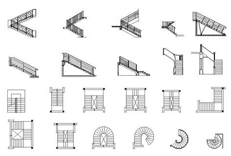 Staircase design and elevation dwg file,various types of staircase details, elevation design, top view and side elevation details Staircase Elevation Design, Stairs Elevation, Staircase Elevation, Types Of Staircase, Elevation Details, Staircase Detail, Office Building Plans, Walking Up Stairs, Side Elevation