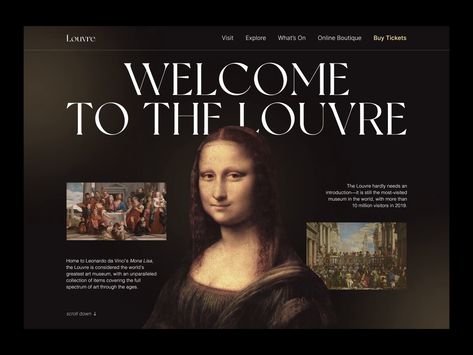 Classy Typography, The Louvre Museum, Presentation Slides Design, Website Portfolio, Powerpoint Slide Designs, Presentation Design Layout, Presentation Layout, Website Design Layout, The Louvre