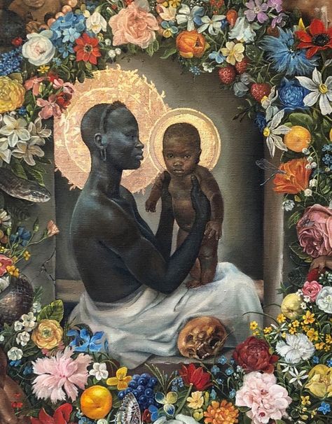 Harmonia Rosales repaints classic artworks to show God is a black woman Afrikaanse Kunst, Classic Artwork, Black Art Painting, Afrocentric Art, Child Jesus, Black Artwork, Classic Paintings, Art Brut, Afro Art