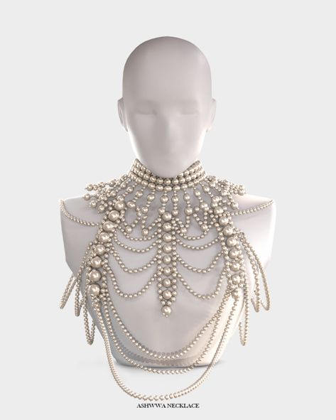 Pearl Body Chain Top Pearl Body Chain, Pearl Outfit, Male Body Jewelry, Sims 4 Male Clothes, Sims 4 Tsr, Free Sims 4, Free Sims, Chain Bra, Sims 4 Dresses