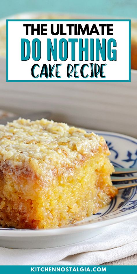 Cakes With Nuts Recipes, Nothing Cake Recipe, Do Nothing Cake, Easy Pineapple Cake, Coconut Recipe, Pineapple Bread, Earthquake Cake, Warm Desserts, Poke Cake Recipes