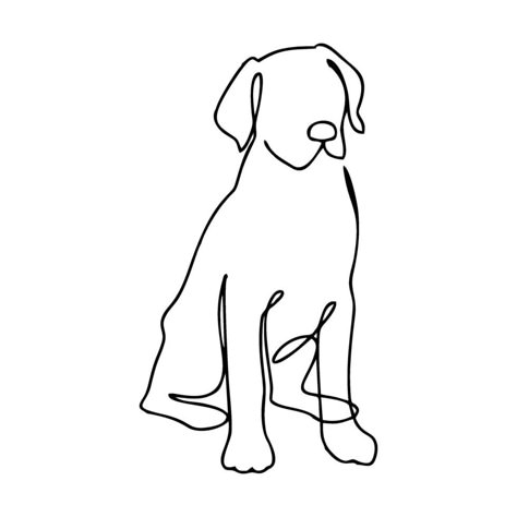 Labrador Outline Drawing, Dog Abstract Art, Dog Line Illustration, Labrador Line Art, Lab Outline Tattoo, Labrador Outline, Dog Portrait Drawing, Dog Line Drawing, Animal Line Drawings