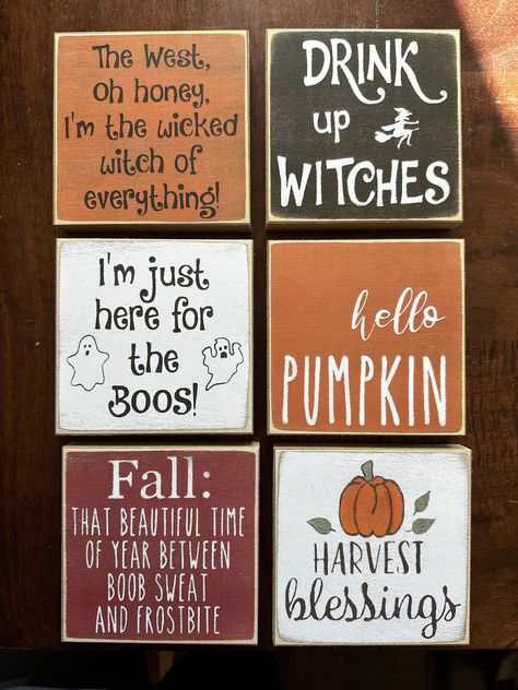 Diy Small Wood Signs, Small Wooden Signs With Sayings, Small Wood Signs Sayings, Small Wood Signs, Word Blocks, Smallwoods Signs, Block Signs, Pot Decor, Wooden Signs With Sayings