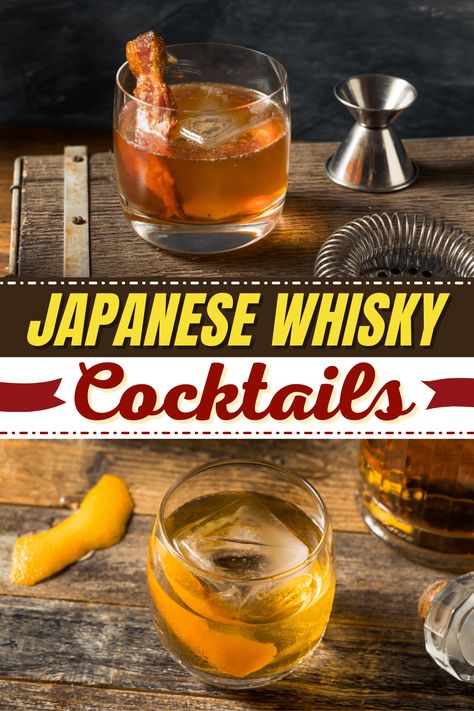 From an after-work tipple to a pick-me-up with friends, these gorgeous Japanese whisky cocktails are so good, you may never buy American again! Suntory Whisky Cocktails, Japanese Whisky Cocktails, Japanese Whiskey Cocktail, Japanese Old Fashion, Japanese Whiskey, Grapefruit Bitters, Coffee Grain, Suntory Whisky, Whisky Sour