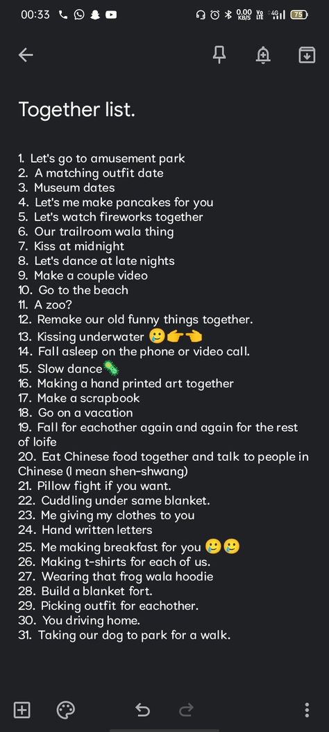 Boyfriend List Things To Do, Bucket List For Boyfriend, Things We Should Do Together Boyfriend, Together Lets Liste Best Friend, Summer Bucket List Bf And Gf, Cute Date Ideas Simple, Stuff To Do For Your Boyfriend, Spend The Night With Boyfriend Bag List, Boyfriend Bucket List Ideas