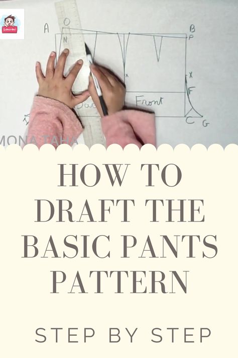 Basic Pants Pattern, Historical Clothing Patterns, Pattern Step By Step, Trouser Pattern, Basic Pants, Basic Pattern, Sewing Pants, Pattern Steps, Sewing For Beginners