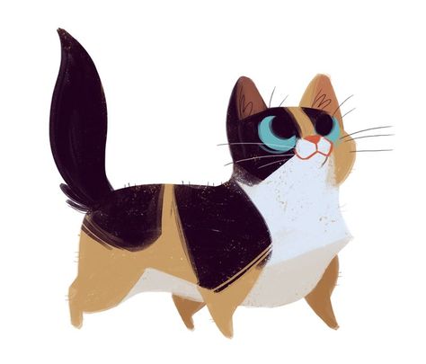 Cat Drawing Tumblr, Gato Munchkin, Cowboy Character, Cat Cartoons, Arte Peculiar, Illustration Kids, Cat Drawings, Munchkin Cat, Images Kawaii