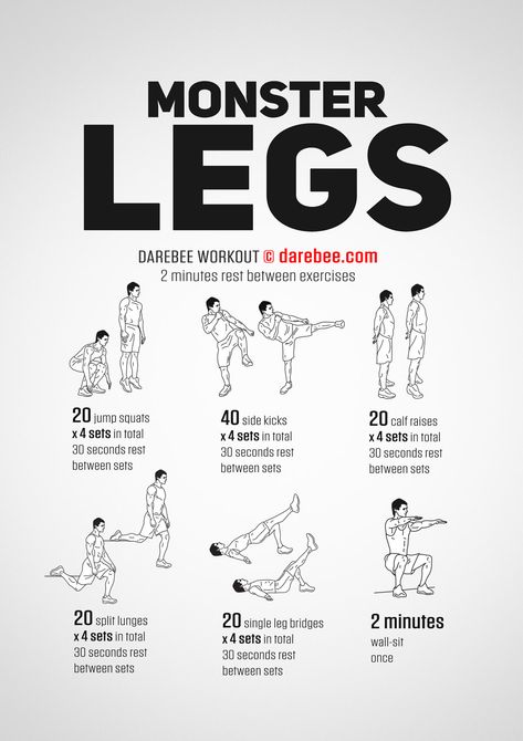 Monster Legs Workout Jlo Workout, Darebee Workout, Leg Workouts For Men, Workouts Routine, Leg Routine, Routine Workout, Leg Workout Routine, Trening Sztuk Walki, Leg Workout At Home