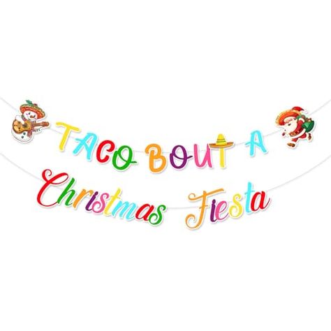 Sursurprise Mexican Christmas Decor, Taco Bout A Christmas Fiesta Banner, Feliz Navidad Decorations, Xmas Winter Holidays Mexican Fiesta Party Supplies Nacho Average Christmas Party, Mexican Christmas Theme Party, Mexican Theme Christmas Decorations, Mexican Christmas Party Ideas, Christmas Fiesta Party, Christmas Taco Bar Ideas, Mexican Christmas Party, Friendsmas Ideas, Mexican Christmas Decor