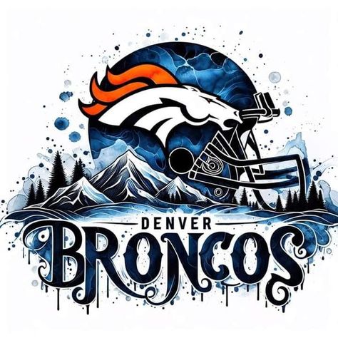 Bo Nix Broncos, Denver Broncos Art, Denver Broncos Wallpaper, Broncos Wallpaper, Go Broncos, Art Football, Football Logo, Denver Broncos, Diamond Art