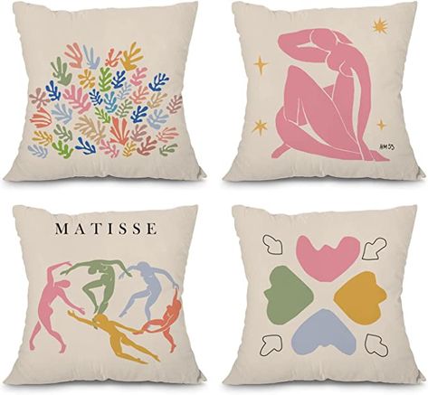 Amazon.com: heilkee Matisse Decor Danish Pastel Throw Pillow Covers Set of 4 Decorative Soft Pillowcase Minimalist Room Decor Aesthetic Square Cushion Case for Living Room Girls Bedroom Office,18x18 Inches : Home & Kitchen Matisse Decor, Aesthetic Square, Minimalist Room Decor, Pastel Pillows, Room Decor Aesthetic, Room Girls, Pink Throw Pillows, Pastel Room, Danish Pastel