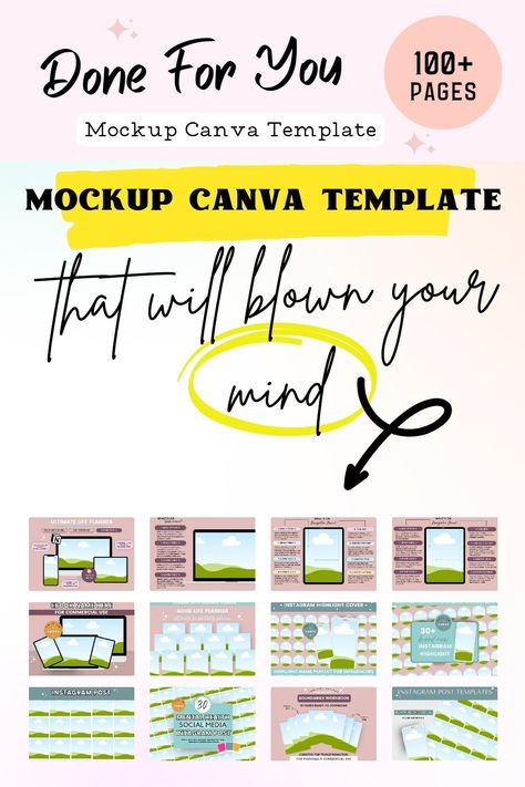 100+ Mockup Canva Template for Coaches, Course Creator Mockup, Digital Product Mockup, Canva Template Mockup Bundle, Online Course Mockup Are you ready to elevate your digital products and make a lasting impression on your audience? Our "Ultimate Mockup Templates Bundle" is your secret weapon for creating stunning, professional, and highly marketable digital products that will captivate your customers. Easy to use, simply drop in images of your printables, planners, diaries etc. Easy to custom Product Mockup, Mockup Templates, Instagram Post Template, Blow Your Mind, Online Course, Post Templates, Digital Business, Life Planner, Canva Template