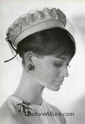 Couture Allure Vintage Fashion: Vintage hats - 1962 Veiled Lady, 1960s Hats, 1960 Style, Modern Hat, Veiled Hats, Vintage Veils, Retro Hats, Vintage Millinery, Cocktail Hat