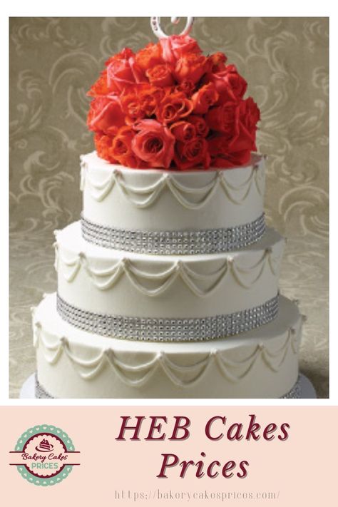 A three layered cake with red flower on top and silver lining Heb Cakes, Cake Models, 2 Tier Cake, Cake Pricing, Caking It Up, Round Cake, Craft Wedding, Bakery Cakes, Wedding Cake Designs