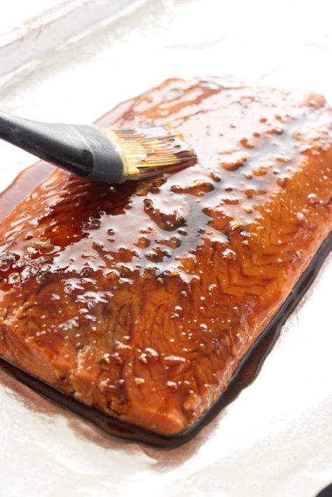 Bourbon-Glazed Salmon Fillet How To Fillet Salmon, Smoked Salmon Glaze Recipes, Bourbon Sauce Recipe, Whiskey Glazed Salmon, Rum Glazed Salmon, Bourbon Salmon Recipes, Bourbon Sauce For Salmon, Honey Bourbon Salmon, Glaze For Salmon