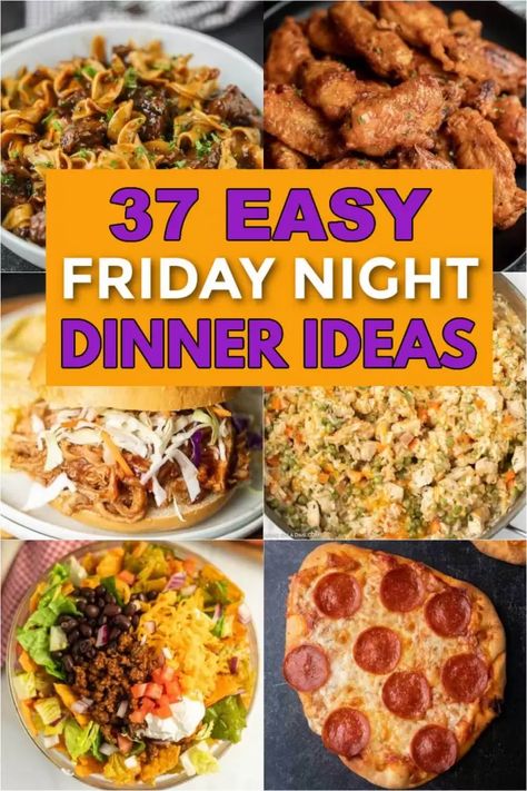 Everyone will enjoy these delicious and easy Friday night dinner ideas. These quick and fun dinner recipes are perfect for a laid back family night. 37 easy recipes. These are the best family friendly recipes that is great for kids too! #eatingonadime #easydinners #fridaynightdinners #easyrecipes Fun Friday Night Dinner Ideas, Friday Dinner Ideas, Easy Friday Night Dinner, Easy Friday Night Dinner Ideas, Saturday Night Dinner Ideas, Friday Night Dinner Ideas, What To Cook For Dinner, Saturday Dinner, Night Dinner Recipes