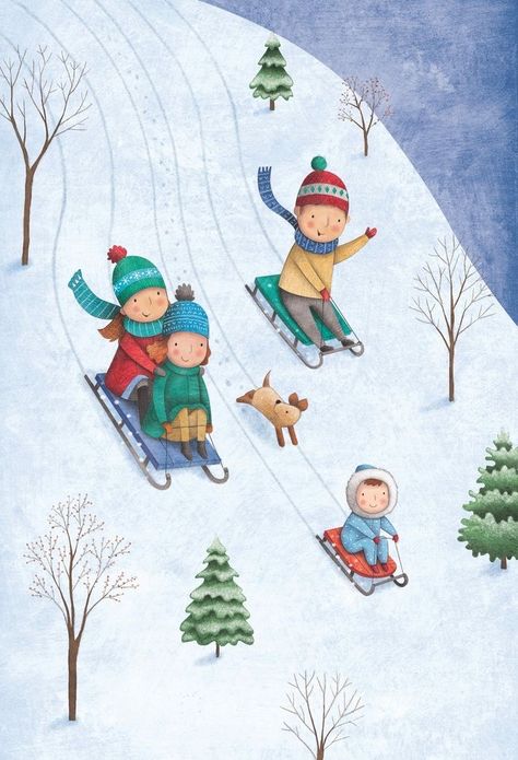 Winter Illustration, I Love Winter, Advocate Art, Family Illustration, Christmas Drawing, Winter Art, Winter Kids, Christmas Illustration, Childrens Illustrations