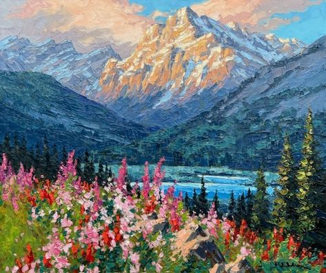 Oil Pastel Art Mountains, Mountain Painting Ideas, Porch Mural, Mountain Range Painting, Impressionist Paintings Landscape, Mountain Oil Painting, Oil Pastel Landscape, Mountains Painting, Mountain Landscape Photography