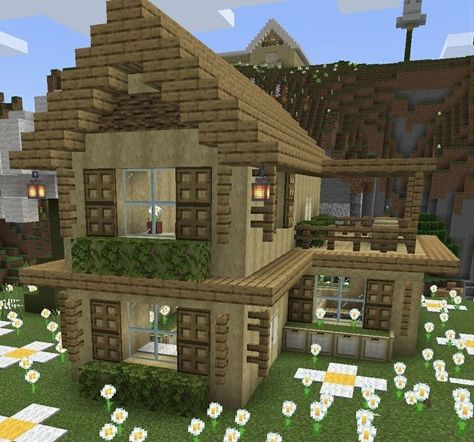 Minecraft Starter House Layout, Minecraft House No Mods, Mc Blueprints, Cute Easy Minecraft Houses, Simple Cute Minecraft Houses, Casa Minecraft Aesthetic, Cute Minecraft Homes, Minecraft Cottage Ideas, Minecraft Birch House