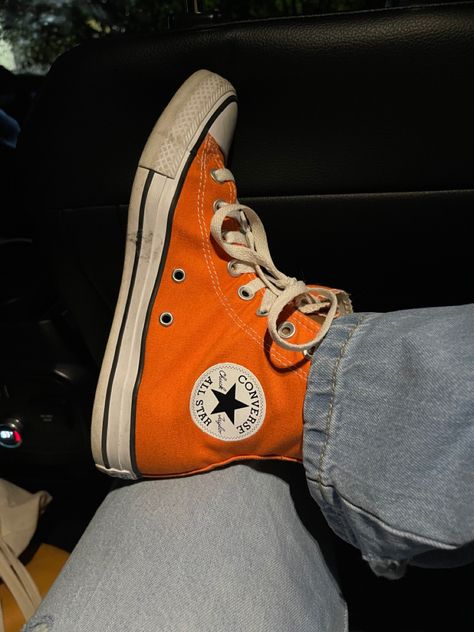 Orange Converse Aesthetic, Meg Mccaffrey, Orange Converse, Converse Aesthetic, Random Aesthetic, Aesthetic Pics, Converse All Star, Converse High Top Sneaker, Converse Chuck Taylor High Top Sneaker