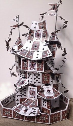 Playing Cards Art Projects, Invisible Cities, Deck Of Playing Cards, Playing Cards Art, Magic Castle, Castle In The Sky, Music Tattoos, Playing Card Deck, Halloween Card