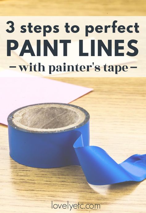 You really can paint like a pro when you know a few tricks to using painter's tape the right way. With these easy painting tips, you can get perfect paint lines every time. How To Tape Before Painting, How To Get Perfect Paint Lines, Painting Lines On Walls, Paint Lines On Wall Ideas, Lines On Wall, Tape Painting Ideas, Painters Tape Design Wall, Painters Tape Design, White Ceiling Paint