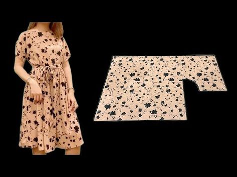 🦋 2 ways to wear ✂️ cut and sew a beautiful dress in the easiest way - YouTube Dress Stitching Pattern, Walk The Weight Off, Basic Dress Pattern, Dress Patterns Diy, Easy Dress Sewing Patterns, Sewing Baby Clothes, Sewing Clothes Women, African Clothing Styles