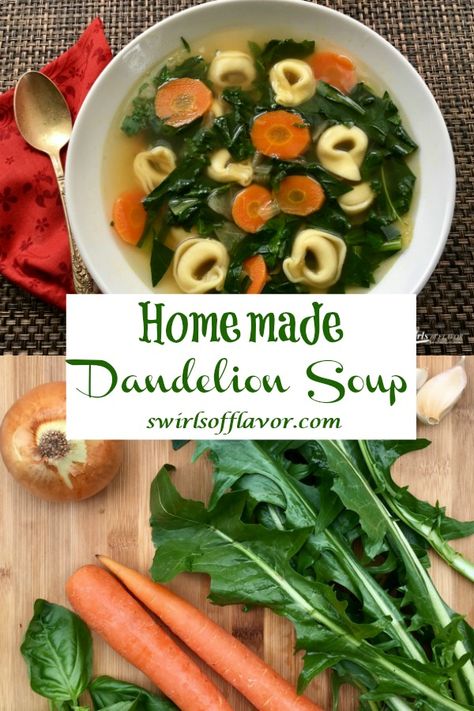 Classy Grandma, Dandelion Greens Recipes, Soup With Beef, Dandelion Salad, Easy Homemade Soups, Recipe Soup, Foraging Recipes, Green Soup, Homemade Soup Recipe