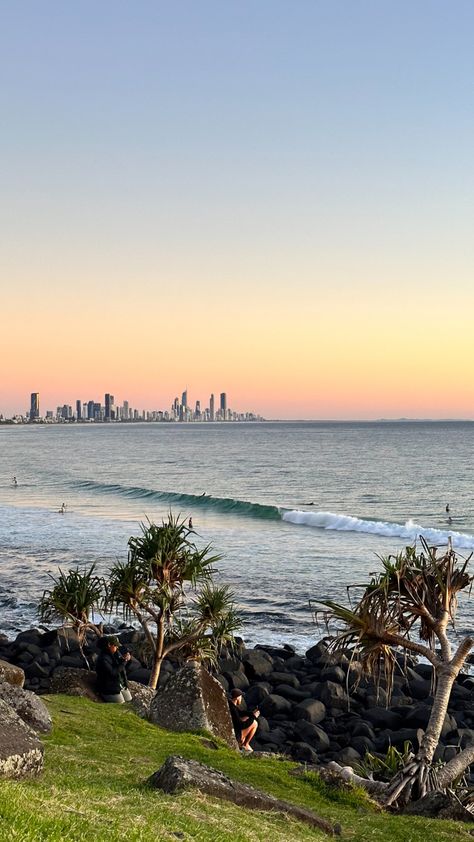 Burleigh Heads Aesthetic, Burleigh Heads Gold Coast, Gold Coast Sunset, East Coast Australia Aesthetic, Queensland Australia Aesthetic, Summer In Australia Aesthetic, Australia Vibes Aesthetic, Travel Australia Aesthetic, Australia Moodboard