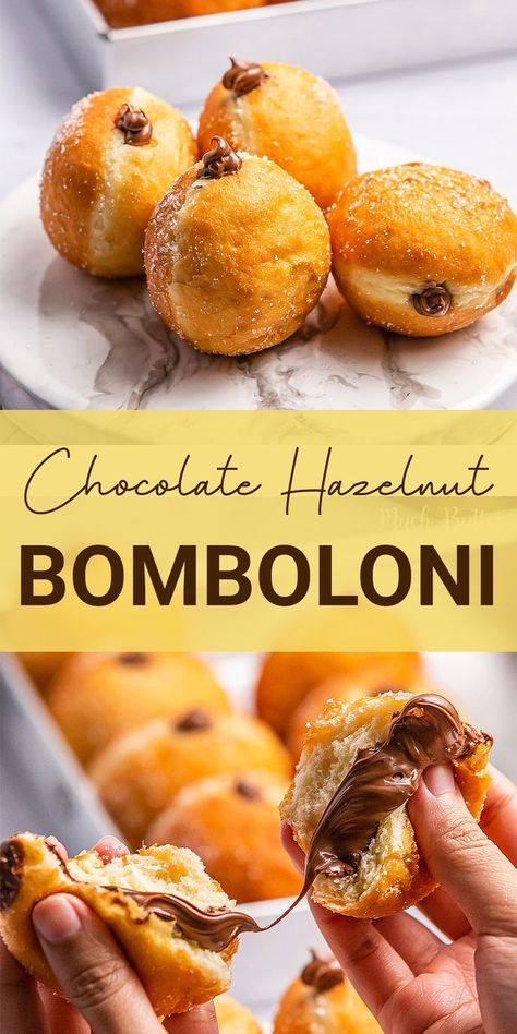 Chocolate Hazelnut Desserts, Saved Desserts, Winter Dessert Recipes Easy, Hazelnut Recipes Desserts, Easy Desserts To Make At Home, Hazelnut Desserts, Chocolate Hazelnut Recipes, Bomboloni Recipe, Hazelnut Dessert