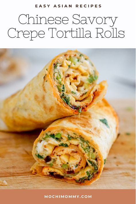 Tortilla Roll Up, Breakfast Crepe, Chinese Breakfast, Recipes Chinese, Asian Breakfast, Chinese Street Food, American Snacks, Tortilla Rolls, Breakfast Crepes