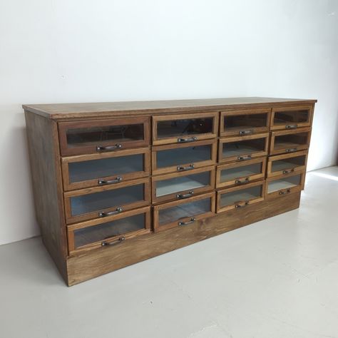 Midcentury 16 Drawer Haberdashery Shop Counter | Vinterior Haberdashery Cabinet, Beer Table, Haberdashery Shop, Shop Counter, County House, Cabinets For Sale, Drawer Fronts, Antique Items, Chest Of Drawers