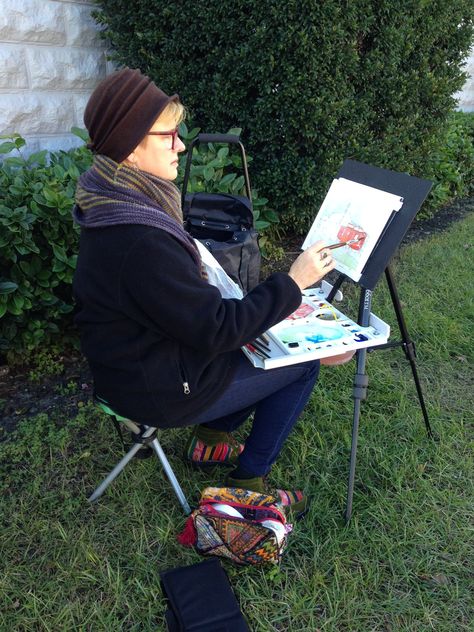 Plein Air Easel, Winter Garden Florida, Garden Florida, Day After Thanksgiving, Plein Air Watercolor, Travel Art Kit, Painting Winter, Air Painting, The Way He Looks