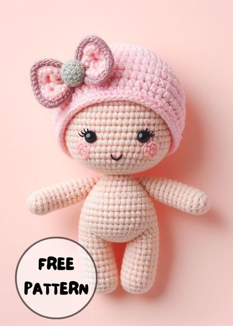 Yarn Diy Projects, Crochet Doll Tutorial, Baby Doll Pattern, Crochet Dolls Free Patterns, Crochet Baby Girl, Crochet Animals Free Patterns, Crochet Baby Toys, Fun Crochet Projects