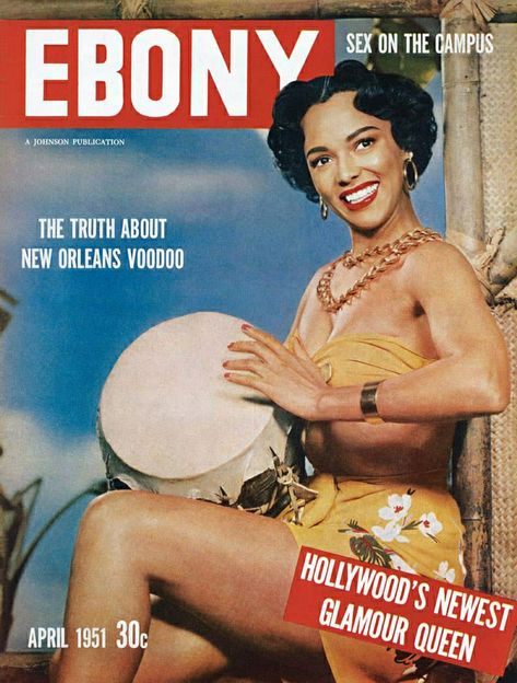 DOROTHY DANDRIDGE | EBONY MAGAZINE APRIL,1951COVER . Ebony Magazine Cover, Jet Magazine, Dorothy Dandridge, Ebony Color, Coloured People, Ebony Magazine, Black Magazine, Vintage Black Glamour, Paul Newman