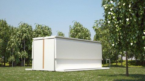 Eight minutes. That is the length of time UK-based company Ten Fold Engineering’s self-deploying structures can transform itself from a portable... Deployable Structure, Form Exploration, Earth Ship, Folding House, Funny Photoshop Pictures, Portable House, Industrial Farmhouse, Building Structure, Modular Homes