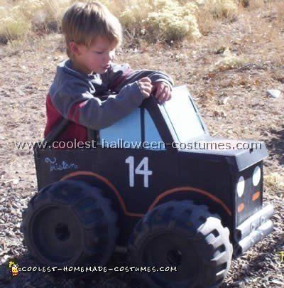 This costume came about because my son Tristan wanted to be a monster truck for Halloween. I actually tried to talk him out of it because how do you make a monster truck and we only had one week left until Halloween. Then I found this box, it was perfect. So my husband and I, ... Read more The post Coolest Homemade Monster Truck Costume Ideas and Photos appeared first on Coolest Homemade Costumes. Diy Monster Truck Costume, Monster Truck Costume, Bone Shaker, Green Spray Paint, Diy Monsters, Silver Spray Paint, Homemade Costume, Elmer's Glue, Diy Halloween Costume