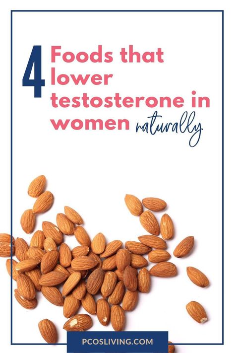 These 4 foods lower testosterone in women naturally. // Hormones #hormonalimbalance #pcos Lower Testosterone In Women, Hormone Diet, Hormone Balancing Diet, Hormonal Weight Gain, Foods To Balance Hormones, Low Estrogen Symptoms, Low Estrogen, Balance Hormones Naturally, How To Regulate Hormones