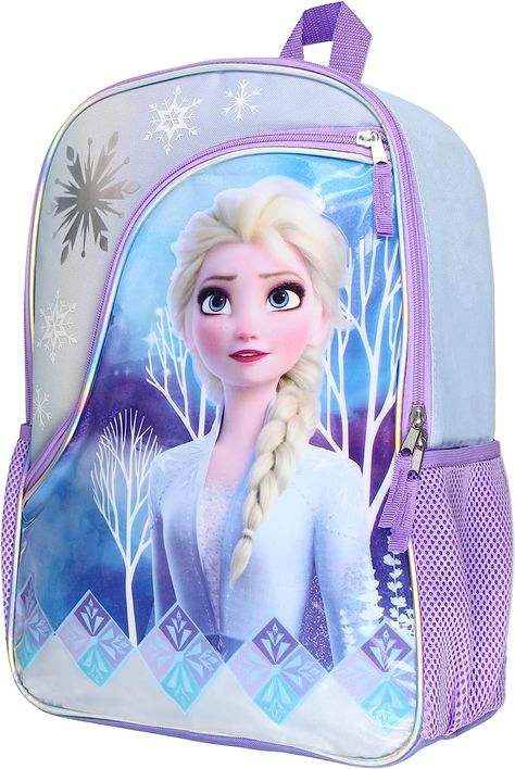 Disney Frozen Elsa 16" Girls Bag School Travel Backpack With Reflective Designs Disney Multicolor Backpack For Back To School, Multicolor Disney Bags For Back To School, Barbie School Bag, Elsa Backpack, Phone Watch For Kids, Frozen Pencil Case, Frozen Backpack, 70s Hairstyles, Frozen Things