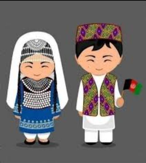 Hazara Girl, Hazara Culture, Hazara People, Multicultural Activities, Afghanistan Culture, Afghan Culture, Cartoon Sea Animals, Kids Dress Boys, Culture Day