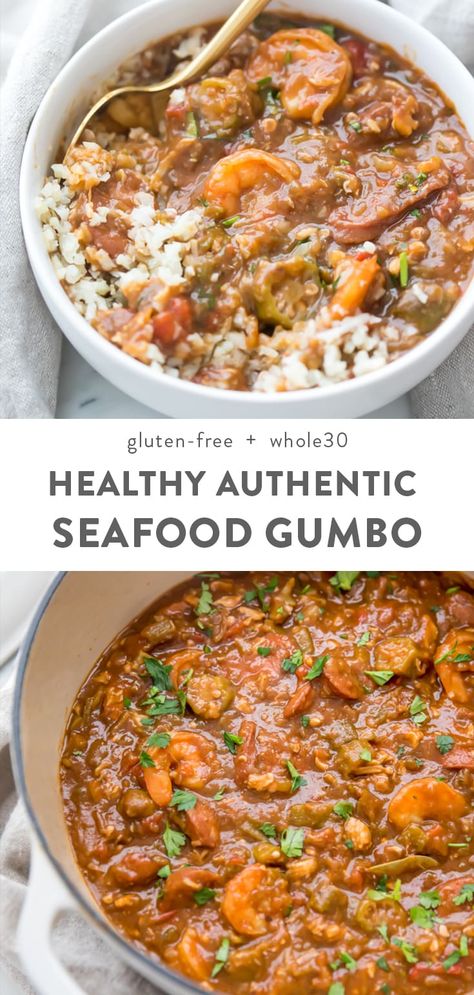 Okra Shrimp, New Orleans Recipes, Seafood Gumbo, Healthiest Seafood, Gumbo Recipe, Quick Meal, Paleo Whole 30, Jambalaya, Okra