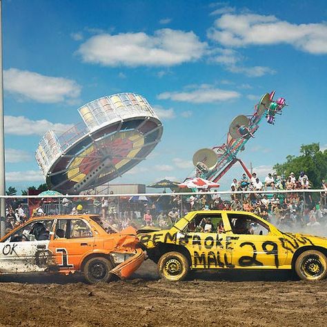 It's not a real midwest county fair if it doesn't have a demo derby Demolition Lovers, Demolition Derby Cars, Crash Bash, Kobra Kid, Demo Derby, Amador County, Crazy Cars, Derby Ideas, Derby Car